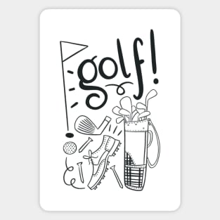 Golf_in black lettering Magnet